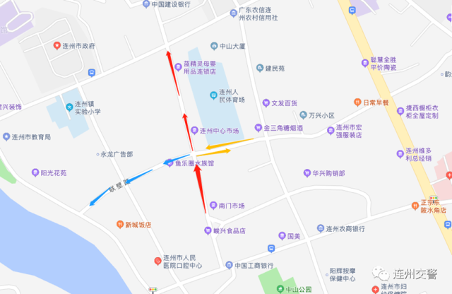 （南門市場至東門中路單行線示意圖）